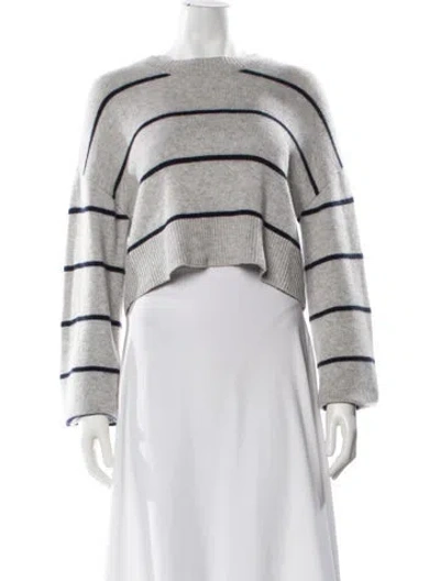 Pre-owned Reformation Striped Bateau Neckline Sweater In White