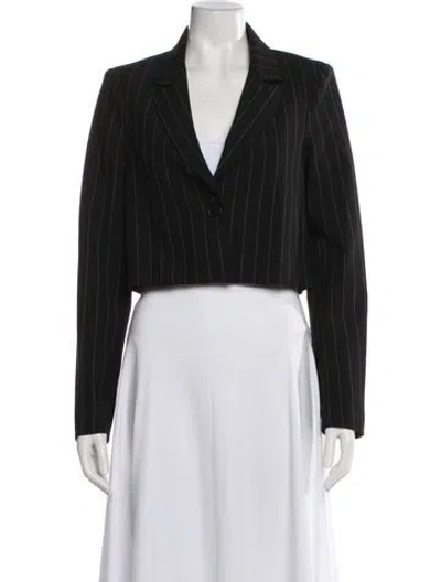 Pre-owned Reformation Striped Blazer In Black