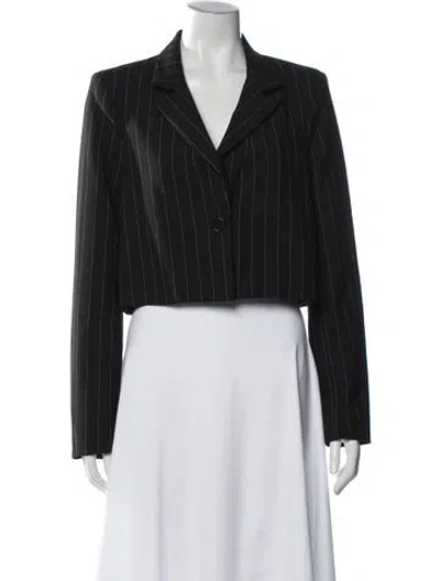 Pre-owned Reformation Striped Blazer In Black