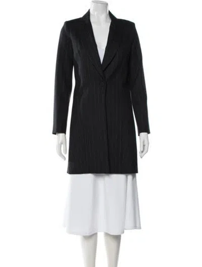 Pre-owned Reformation Striped Blazer In Black