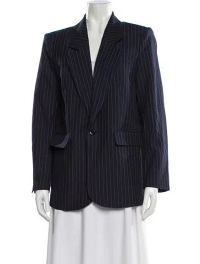 Pre-owned Reformation Striped Blazer In Blue