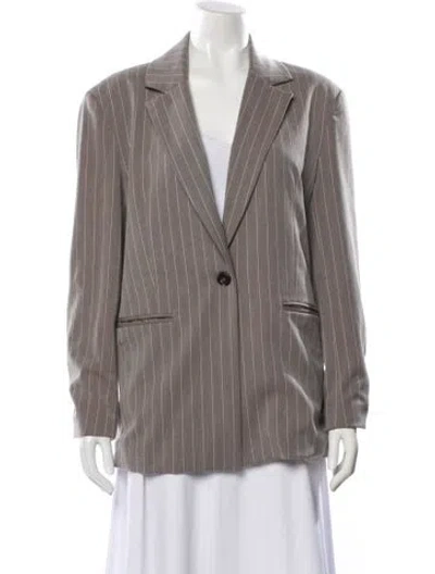Pre-owned Reformation Striped Blazer In Gray