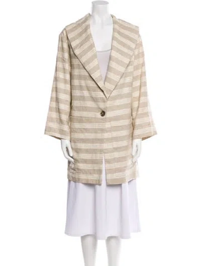 Pre-owned Reformation Striped Blazer In Neutral