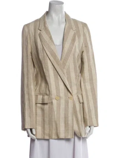 Pre-owned Reformation Striped Blazer In Neutral