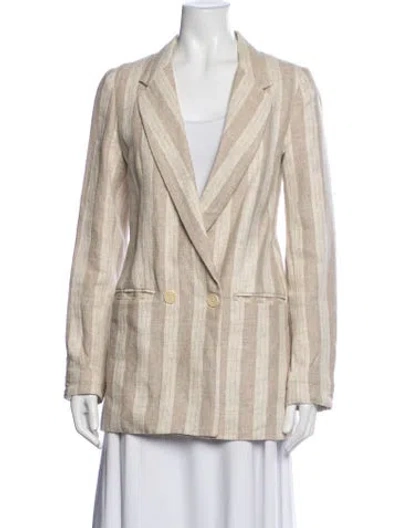 Pre-owned Reformation Striped Blazer In Neutrals