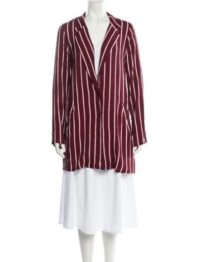 Pre-owned Reformation Striped Blazer In Red