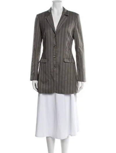 Pre-owned Reformation Striped Blazer W/ Tags In Gray