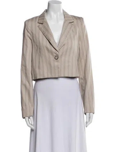 Pre-owned Reformation Striped Blazer W/ Tags In Neutral