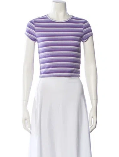 Pre-owned Reformation Striped Crew Neck Sweater In Neutral