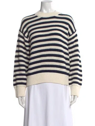 Pre-owned Reformation Striped Crew Neck Sweater W/ Tags In Neutrals