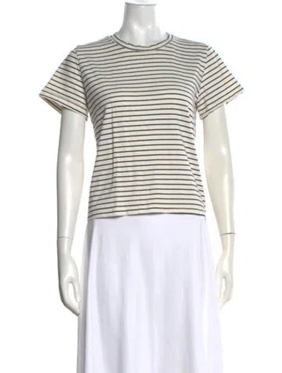 Pre-owned Reformation Striped Crew Neck T-shirt In Multi