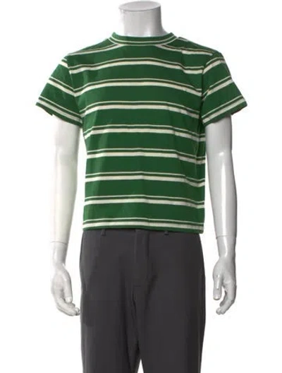 Pre-owned Reformation Striped Crew Neck T-shirt W/ Tags In Green