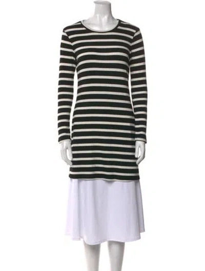Pre-owned Reformation Striped Crew Neck Tunic W/ Tags In Black