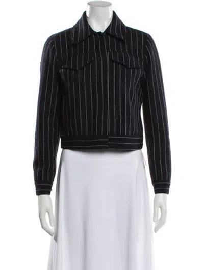 Pre-owned Reformation Striped Evening Jacket In Blue
