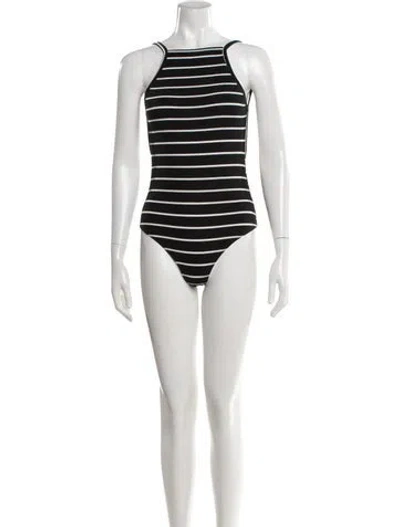 Pre-owned Reformation Striped Halterneck Bodysuit In Multi