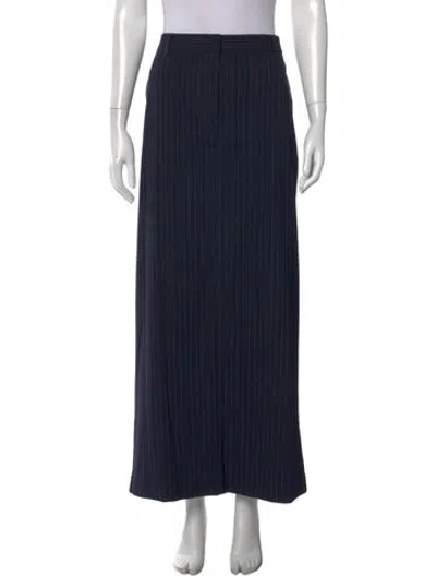 Pre-owned Reformation Striped Long Skirt In Blue