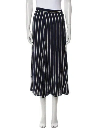 Pre-owned Reformation Striped Midi Length Skirt In Blue