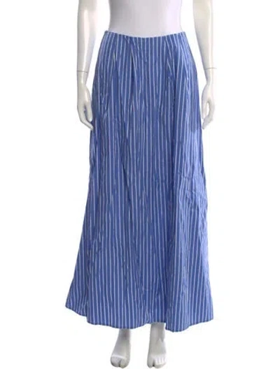 Pre-owned Reformation Striped Midi Length Skirt In Blue