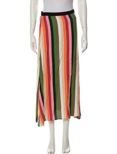 Pre-owned Reformation Striped Midi Length Skirt In Neutral