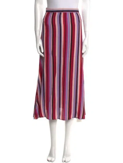 Pre-owned Reformation Striped Midi Length Skirt In Pink