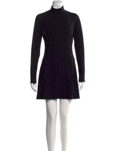 Pre-owned Reformation Striped Mini Dress In Black