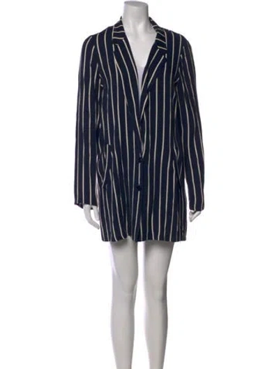 Pre-owned Reformation Striped Mini Dress In Blue