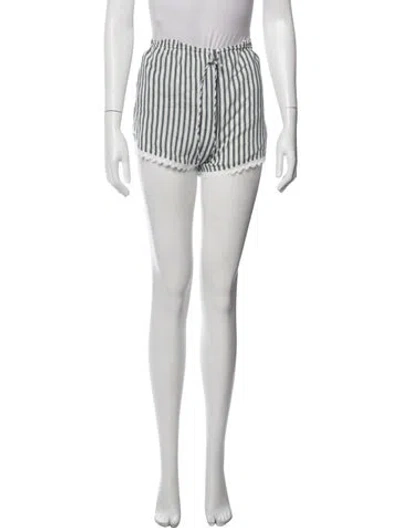 Pre-owned Reformation Striped Mini Shorts In Blue
