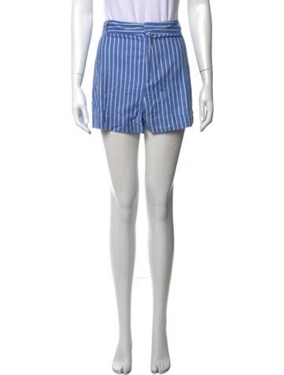 Pre-owned Reformation Striped Mini Shorts In Blue