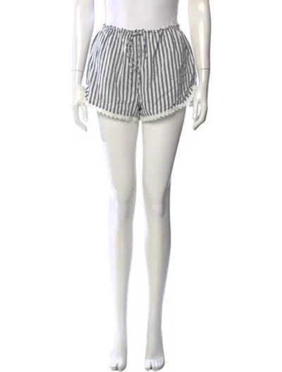 Pre-owned Reformation Striped Mini Shorts In Neutrals