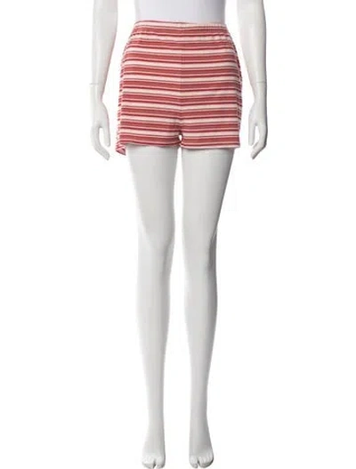 Pre-owned Reformation Striped Mini Shorts In Pink