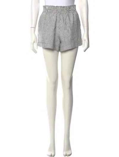 Pre-owned Reformation Striped Mini Shorts In White