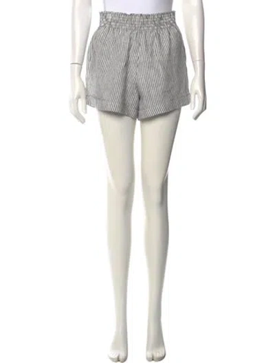 Pre-owned Reformation Striped Mini Shorts In White