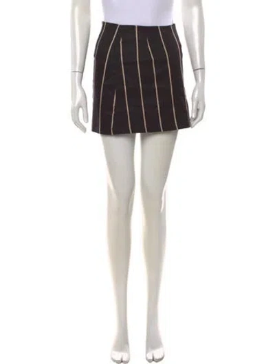 Pre-owned Reformation Striped Mini Skirt In Black