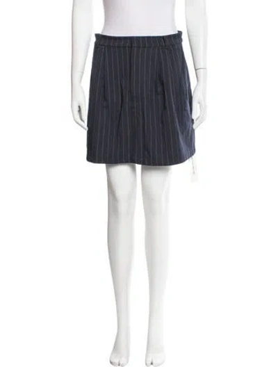 Pre-owned Reformation Striped Mini Skirt In Blue
