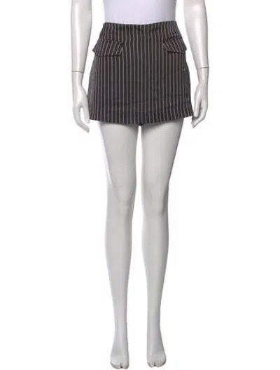 Pre-owned Reformation Striped Mini Skirt In Grey