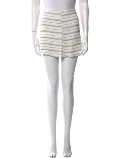 Pre-owned Reformation Striped Mini Skirt In Neutral