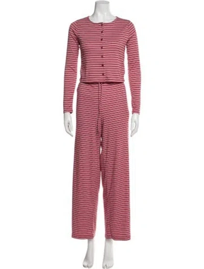 Pre-owned Reformation Striped Nightgown In Pink