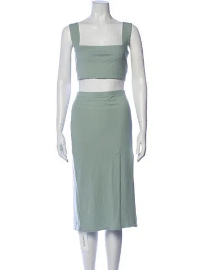 Pre-owned Reformation Striped Skirt Set In Green