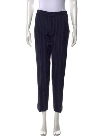 Pre-owned Reformation Striped Straight Leg Pants In Black