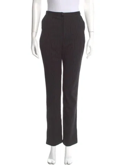 Pre-owned Reformation Striped Straight Leg Pants In Gray
