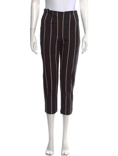 Pre-owned Reformation Striped Straight Leg Pants In Gray