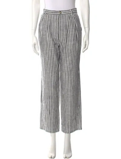 Pre-owned Reformation Striped Straight Leg Pants W/ Tags In White