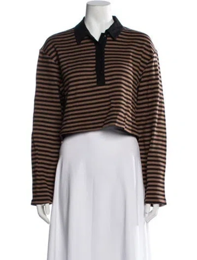 Pre-owned Reformation Striped Sweater In Brown
