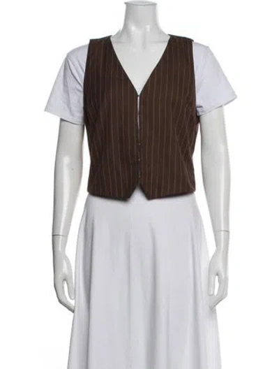 Pre-owned Reformation Striped Vest In Black