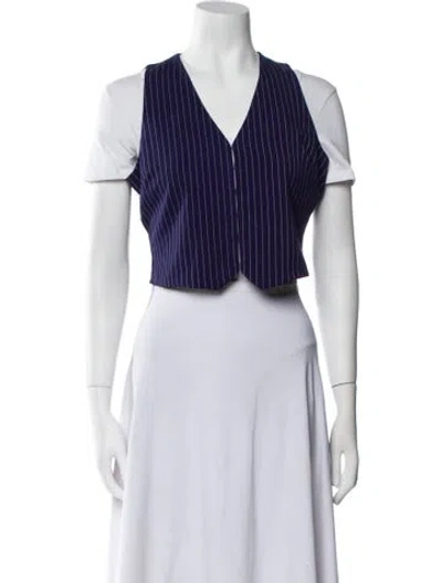 Pre-owned Reformation Striped Vest In Blue