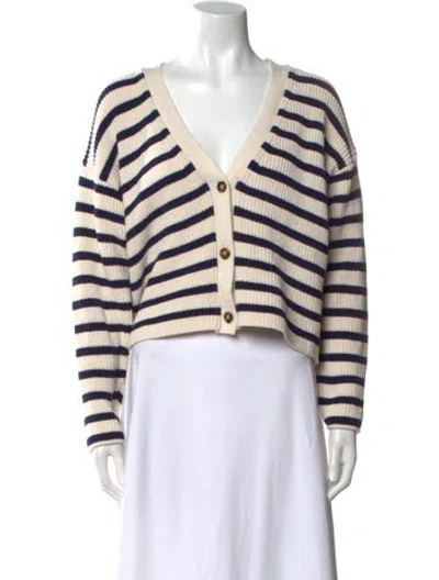 Pre-owned Reformation Striped V-neck Sweater