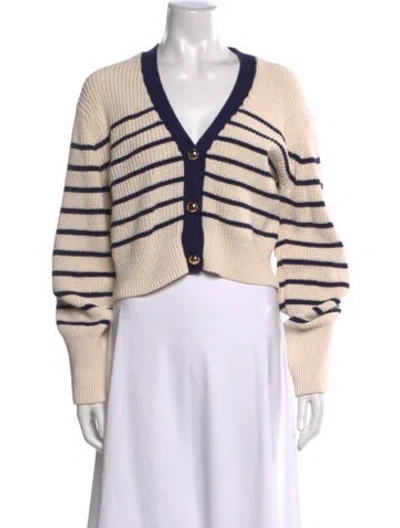 Pre-owned Reformation Striped V-neck Sweater