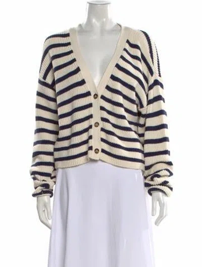 Pre-owned Reformation Striped V-neck Sweater