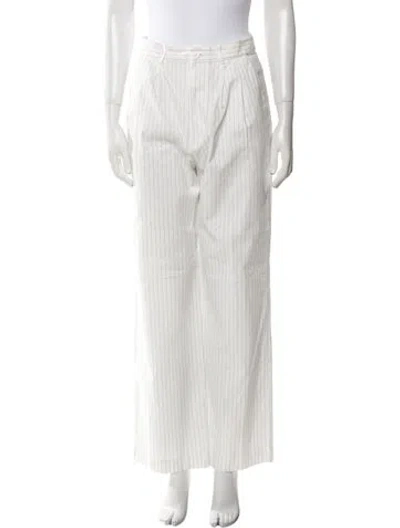 Pre-owned Reformation Striped Wide Leg Pants In Neutral