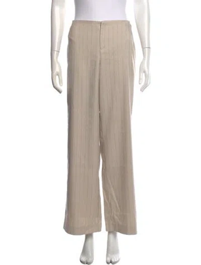 Pre-owned Reformation Striped Wide Leg Pants In Neutrals